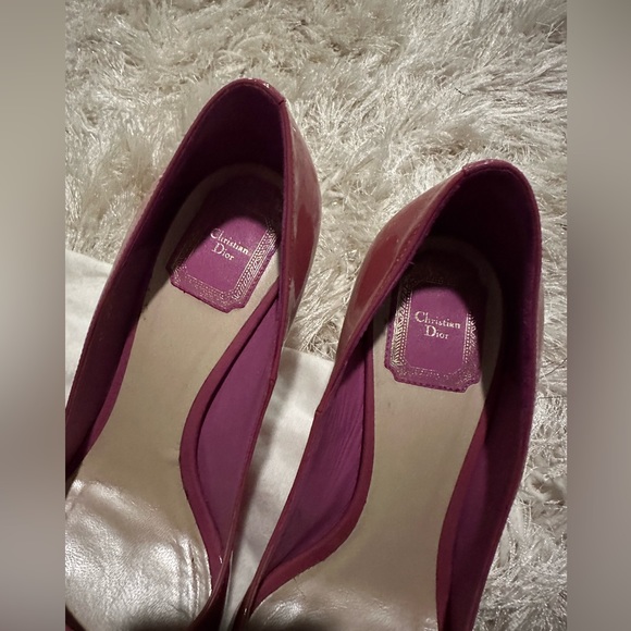 Dior Pink Patent Leather Peep Toe Pumps Size 39.5 - Picture 7 of 8
